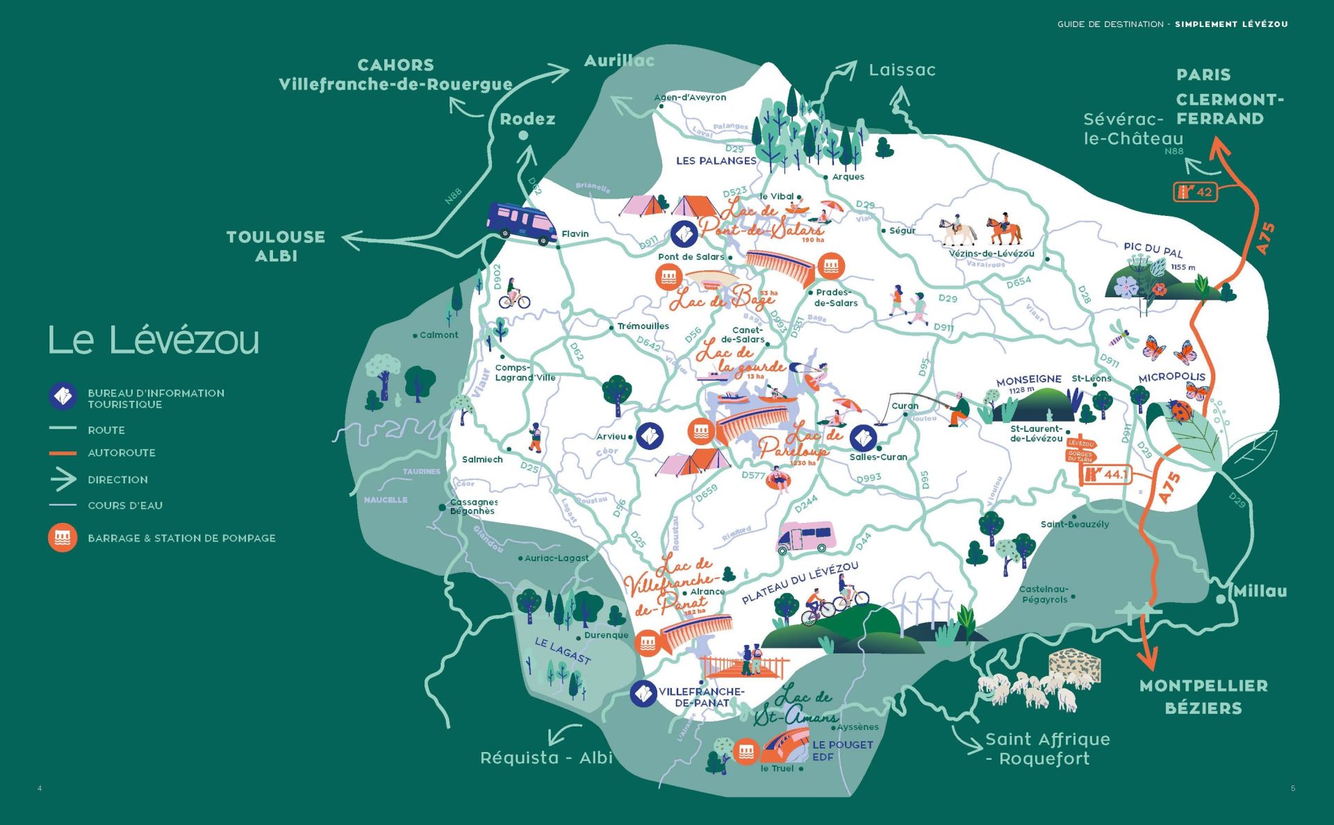 Carte illustrée — Cartographie touristique du Lévézou