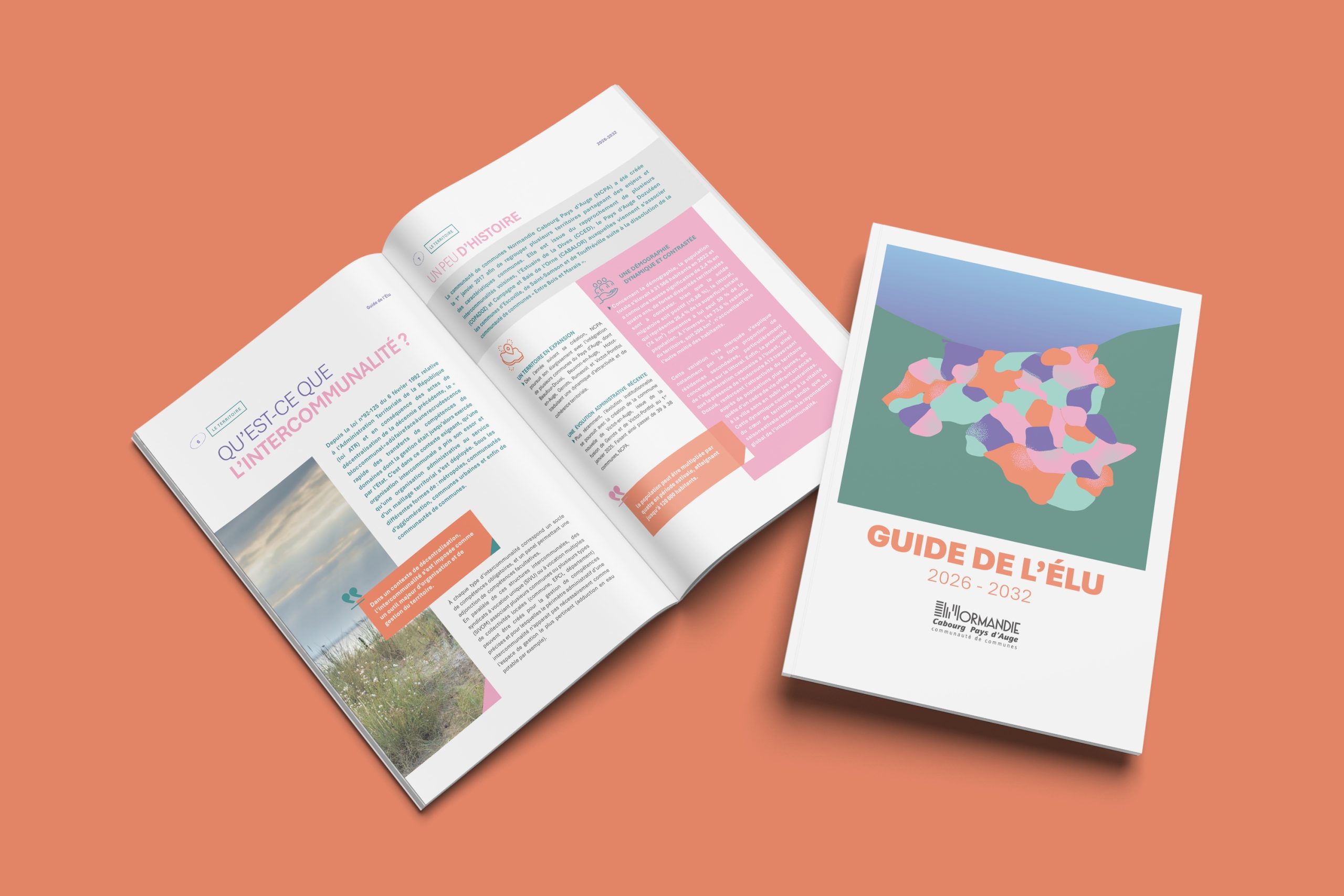 Aperçu d'une double page du guide de l'élu